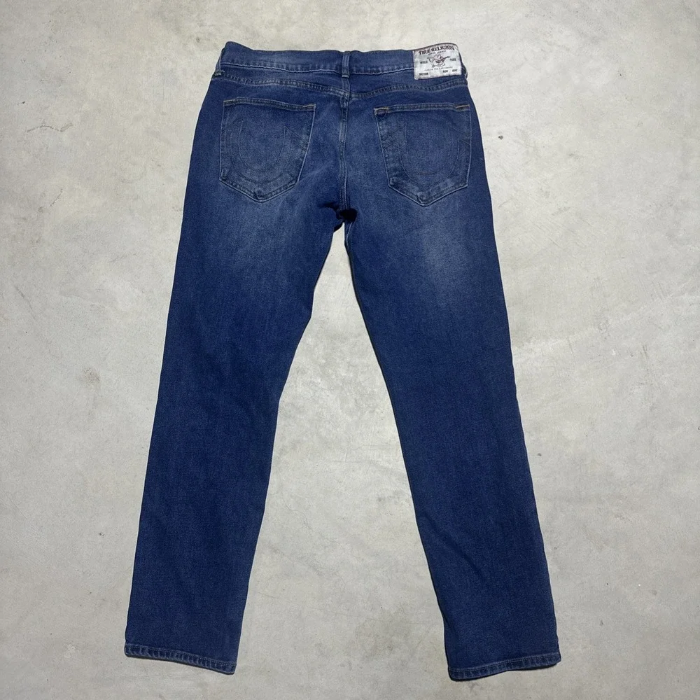True Religion Geno Blue Denim Jeans Relaxed Slim Light Wash Men's SZ 34x32